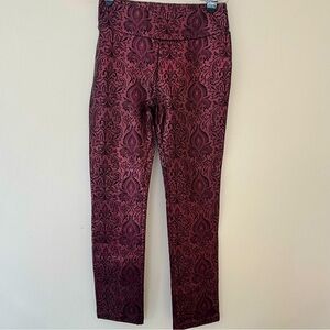 Soft Surroundings XS Metallic Foil Print High Rise Pull On Pants Leggings